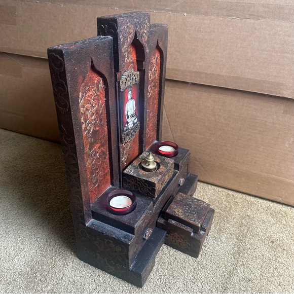 Handmade Buddha Incense Candle Holder Burner Buddhist 12x15x5 Wall Hang Display - Picture 5 of 14